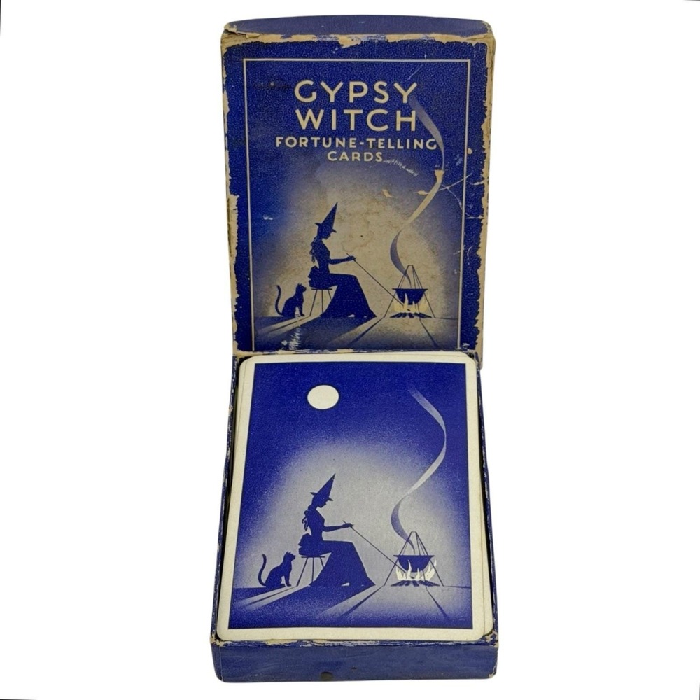 Vintage Gypsy Witch Fortune Telling Playing Cards w/ Box Instructions - READ!